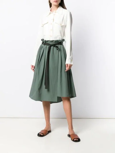 Shop Antonelli Ibiza Flared Skirt In Green