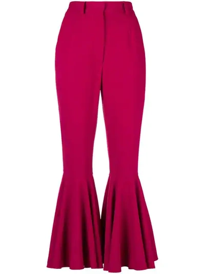 Shop Dolce & Gabbana Flared Cuffs Trousers In Pink