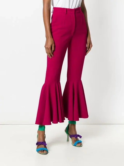 Shop Dolce & Gabbana Flared Cuffs Trousers In Pink