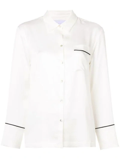 Shop Asceno Hemd Im Pyjama-stil - Weiss In White