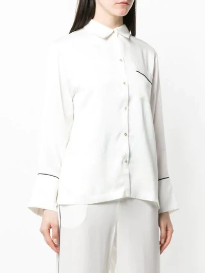 Shop Asceno Hemd Im Pyjama-stil - Weiss In White