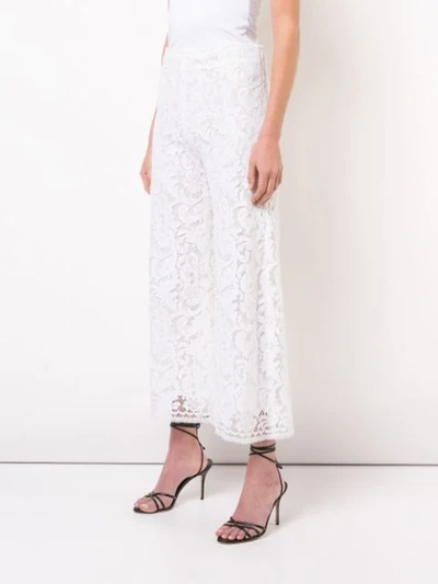 Shop Adam Lippes Corded Lace Cropped Trousers In White