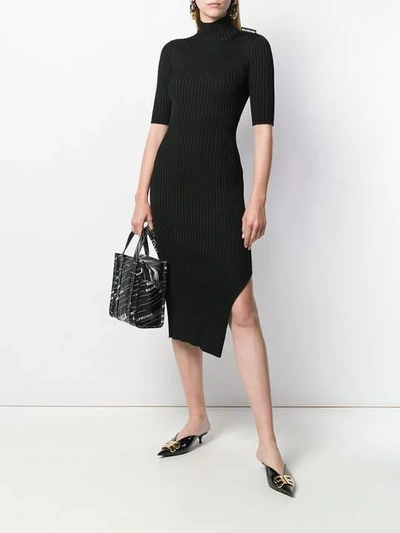Shop Balenciaga Fitted Dress In Black