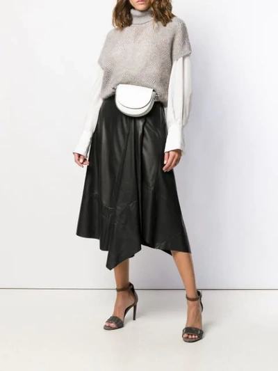 Shop Brunello Cucinelli Wrap Midi Skirt In C101 Black