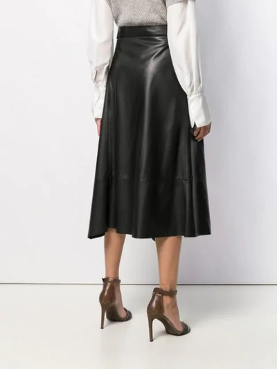 Shop Brunello Cucinelli Wrap Midi Skirt In C101 Black