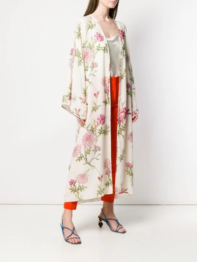 Shop Giambattista Valli Long Printed Kimono In Neutrals