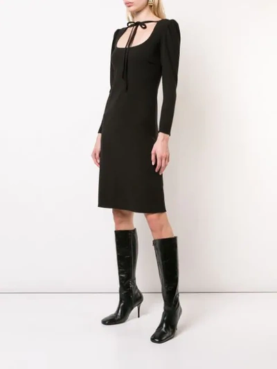 Shop Cynthia Rowley Waverly Tie Neck Dress In Black