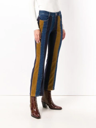 Shop See By Chloé Striped Flare Trousers In Blue