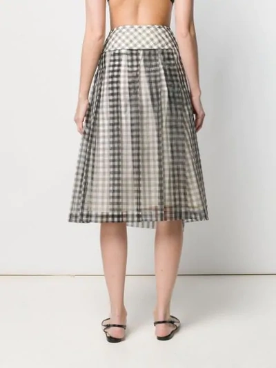 Pre-owned Comme Des Garçons Gingham A-line Skirt In Black