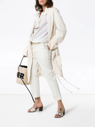 Shop Loewe High-waisted Trousers - White