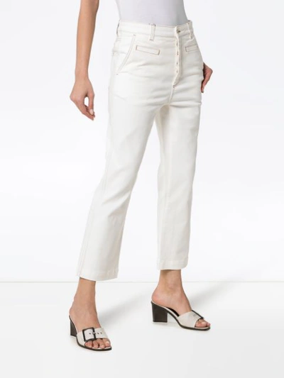 Shop Loewe High-waisted Trousers - White