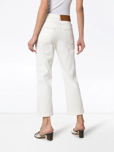 Shop Loewe High-waisted Trousers - White