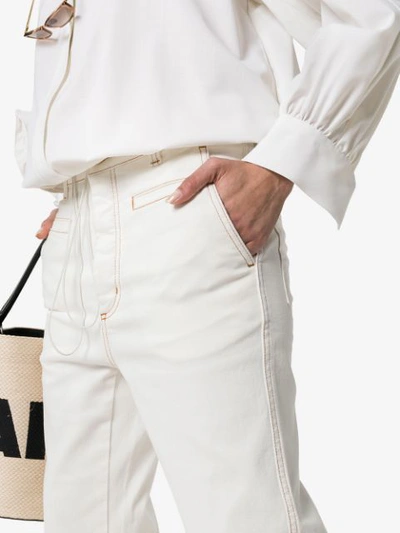 Shop Loewe High-waisted Trousers - White
