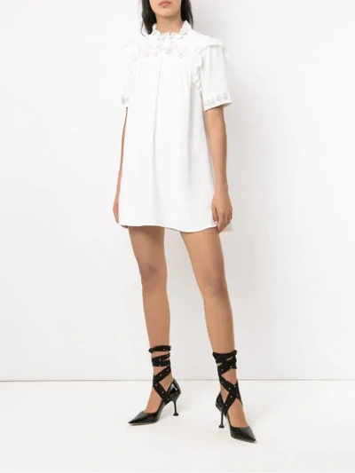 Shop Andrea Bogosian Besticktes Kleid - Weiss In White