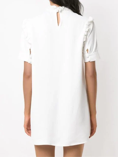 ANDREA BOGOSIAN 刺绣直筒连衣裙 - 白色