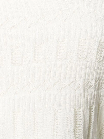 Kristina Ti Open Knit Crop Top In Neutrals