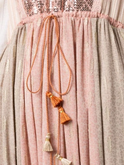 Shop Costarellos Colourblock Drawstring Maxi Dress In Pink