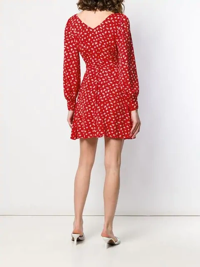 ALEXA CHUNG FLORAL WRAP DRESS - 红色