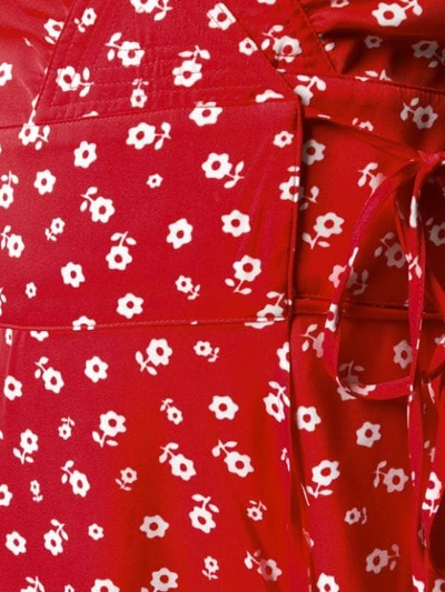 ALEXA CHUNG FLORAL WRAP DRESS - 红色