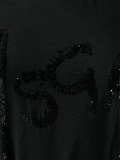 Shop Msgm Embellished Logo T-shirt In Black