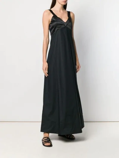Shop Andrea Ya'aqov Satin Bustier Gown In Black