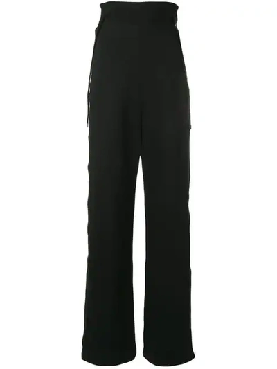 Shop Diesel Red Tag Buttoned Wide Leg Track Pants In Black