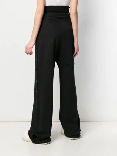 Shop Diesel Red Tag Buttoned Wide Leg Track Pants In Black
