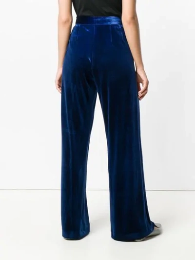 Shop Rouge Margaux Belted Wide Leg Trousers - Blue
