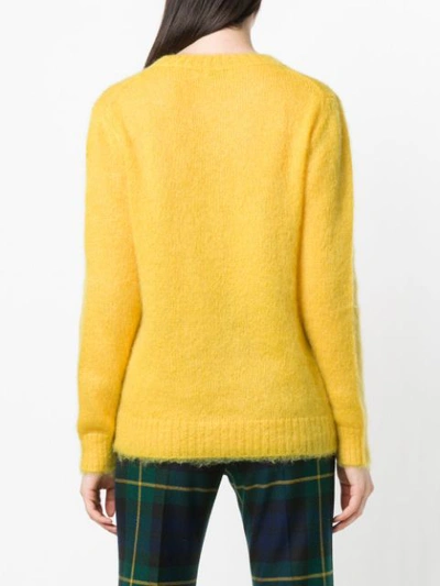 Shop Moncler Crew Neck Sweater In Yellow