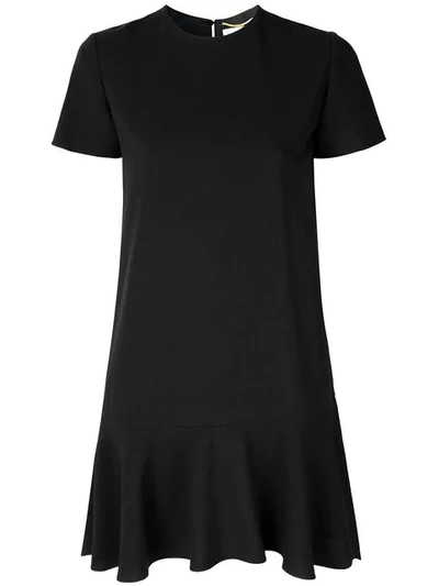 Shop Saint Laurent Short Sleeve Mini Dress In Black