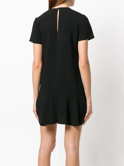 Shop Saint Laurent Short Sleeve Mini Dress In Black