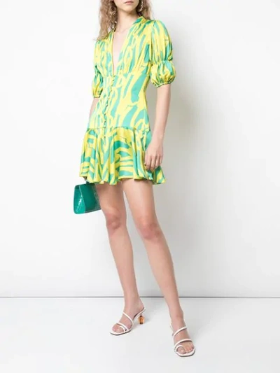 Shop Alexis Indun Mini Dress In Green ,yellow