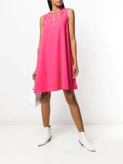 Shop Pinko Laser Cut Mini Dress In Pink