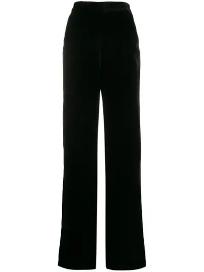 Shop Etro High-waisted Wide Leg Trousers In Black