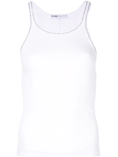 Shop Re/done Fitted Tank Top In White