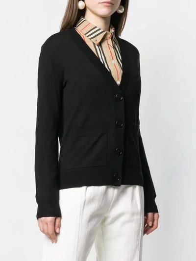 Shop Burberry Button-front Cardigan In Black