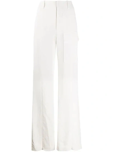 Shop Chloé Front Slit Trousers In White