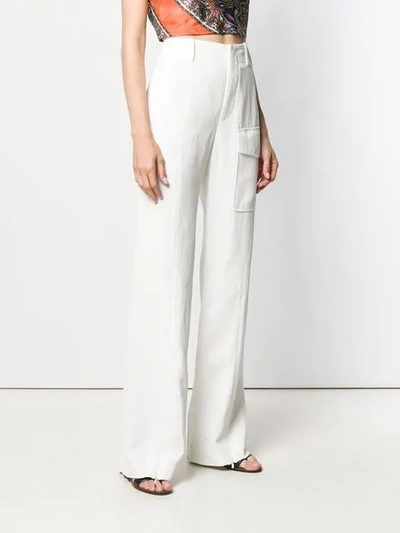 Shop Chloé Front Slit Trousers In White