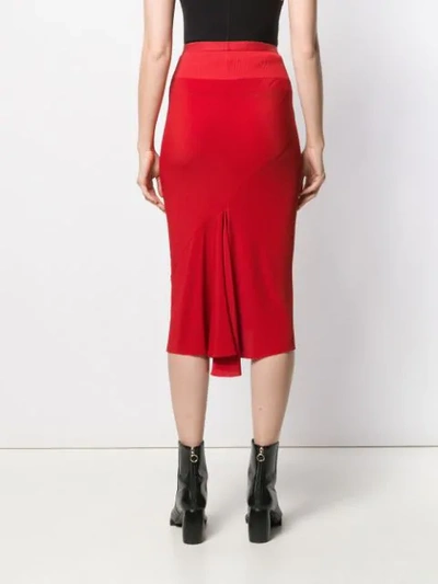 Shop Rick Owens Fitted Skirt In Red