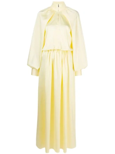 Shop Jourden Satin Windbreaker Dress In Yellow