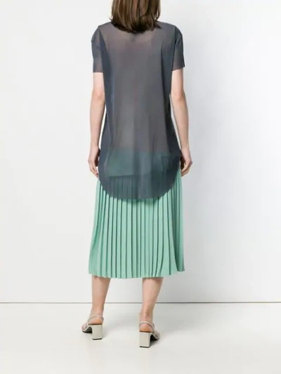 Shop Avant Toi Round-neck Over Tulle T-shirt In Grey