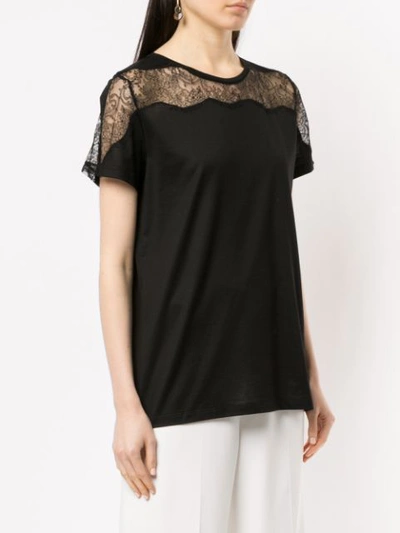 Shop Nina Ricci Lace Panelled T-shirt - Black