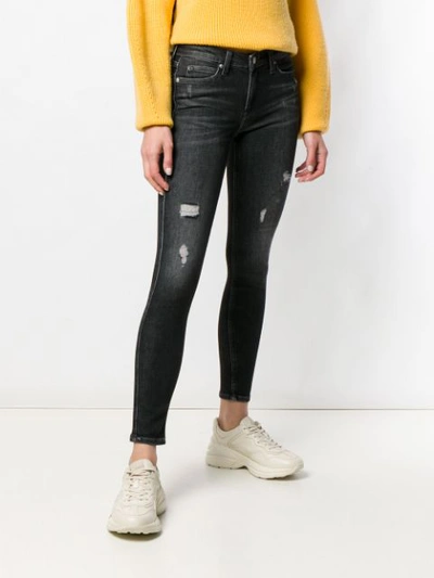 Shop Ck Jeans Classic Ripped Skinny Jeans - Black