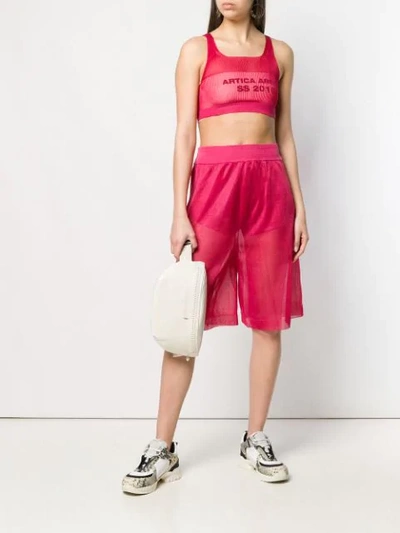 Shop Artica Arbox Sheer Track Shorts In Pink