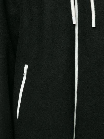 Shop Goen J Hooded Drawstring Coat In Black