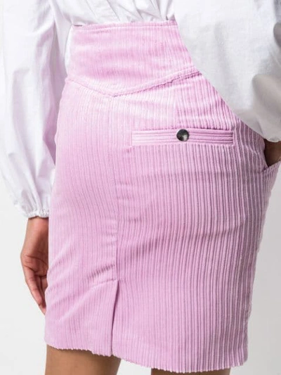Shop Isabel Marant Cord Mini Skirt In Purple