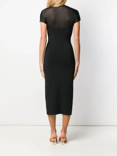 Shop Theory Sheer Top Midi Dress In Black