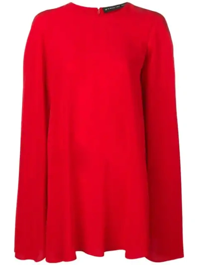 Shop Etro Short Cape Dress In Red