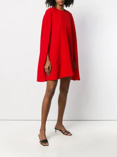 Shop Etro Short Cape Dress In Red