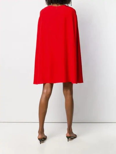 Shop Etro Short Cape Dress In Red